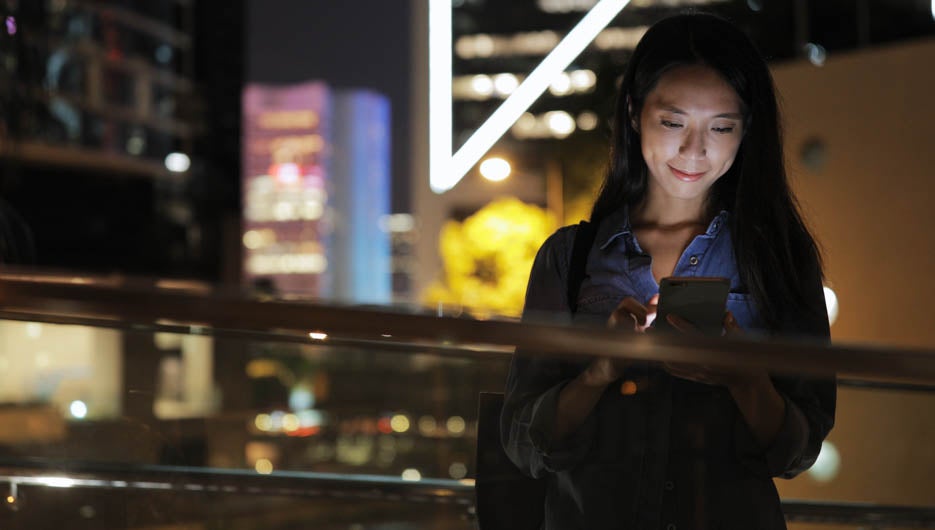 Woman watching on cellphone 